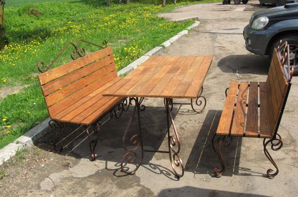 кованый стол +для дачи